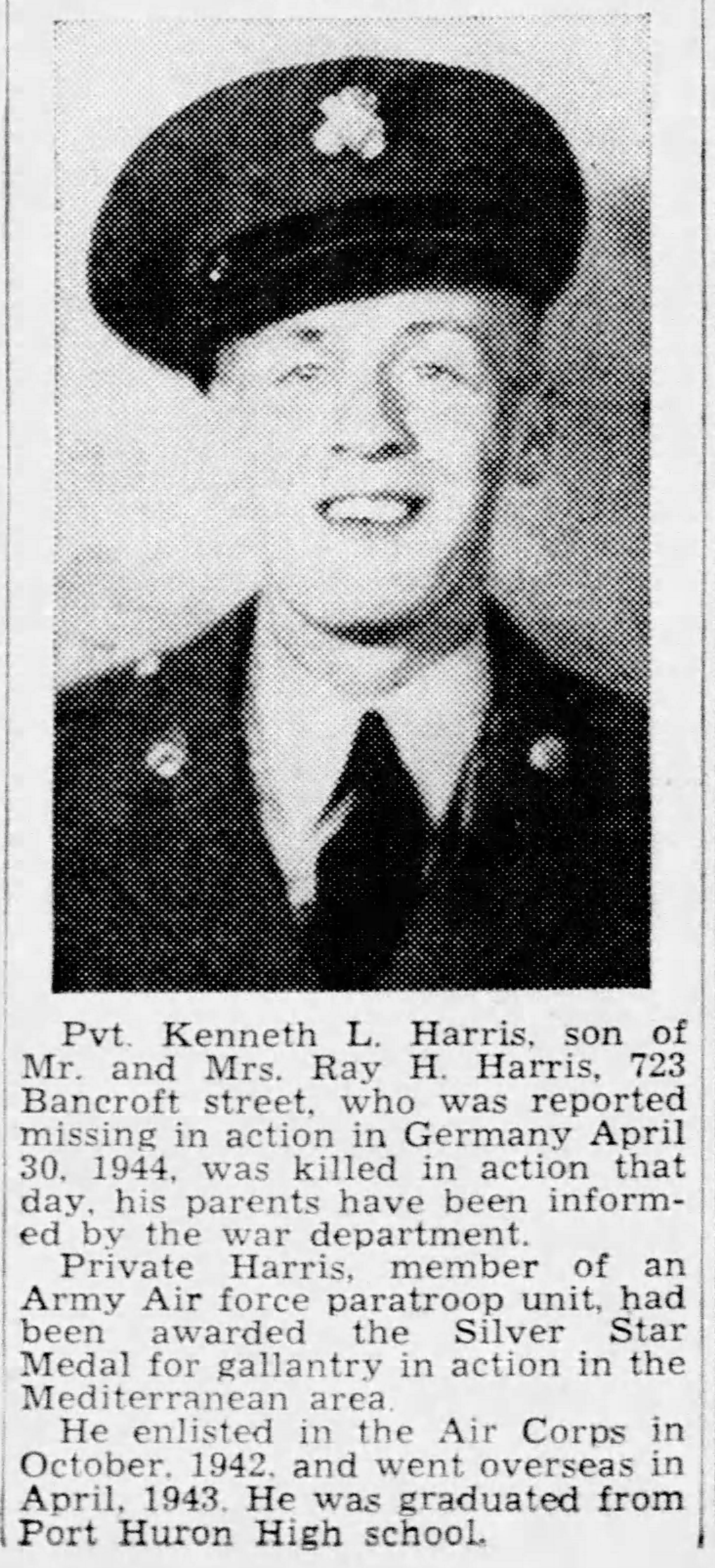 Private Kenneth L. Harris 